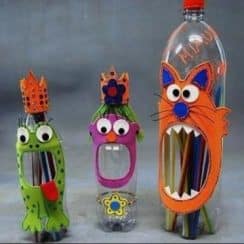 Trabajos con botellas descartables de plastico