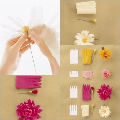 como hacer flores con papel china bonitas