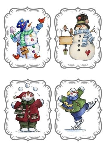 imagenes muñecos de nieve para colorear