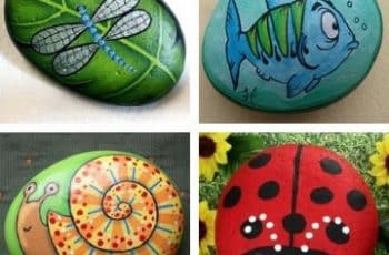 Piedras pintadas de animales decoradas para jardin