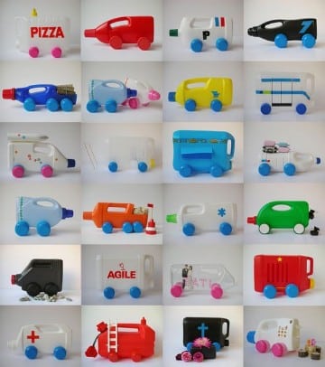 juguetes hechos de material reciclado primaria