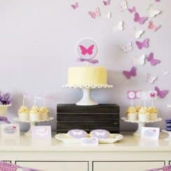 Ideas de decoracion de mariposas para cumpleaños y flores