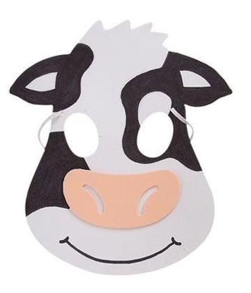 mascaras de animales en foam vaca