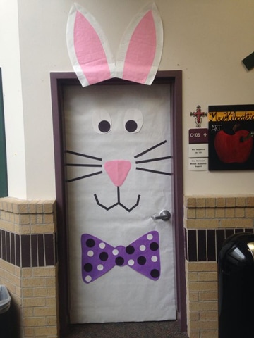 puertas decoradas para niños de conejo