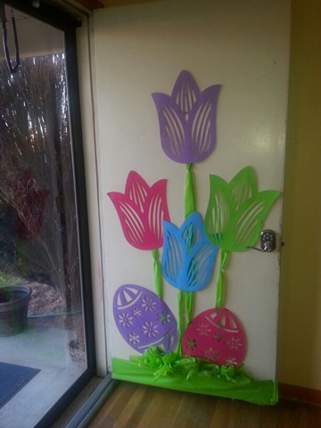 puertas decoradas para niños de flores