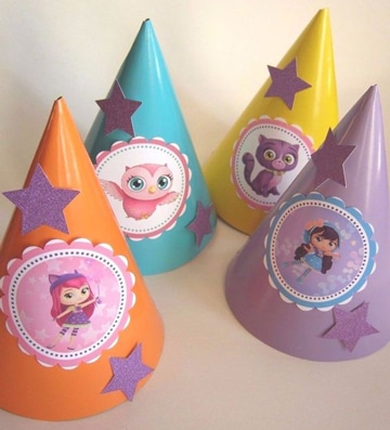 sombreros decorados para niños de fiesta