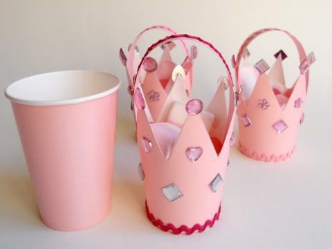 vasos desechables decorados para niñas