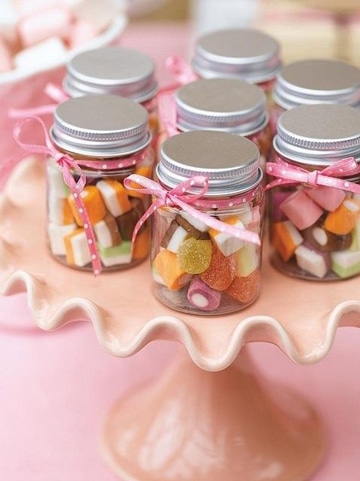 decoracion de frascos de compota con dulces