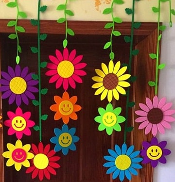 adornos primavera para preescolar decorar el aula