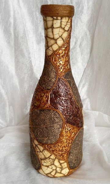 botellas decoradas con cascara de huevo diseños