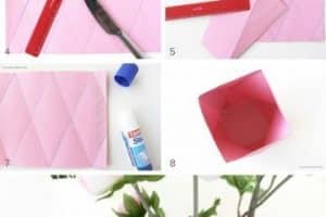 como hacer un florero de papel origami