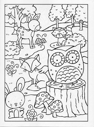 dibujos de la primavera para niños con animales