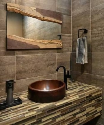 espejos rusticos para baño casa de campo