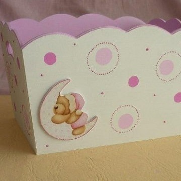 cajas de madera decoradas para bebes diseños