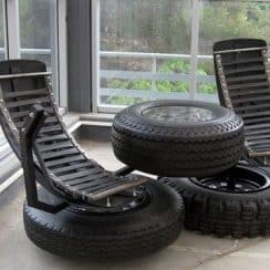 Los juegos de muebles con llantas recicladas para tu jardín