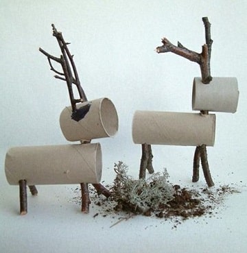adornos navideños con carton renos
