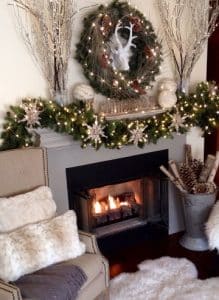 como adornar mi casa en navidad con chimenea