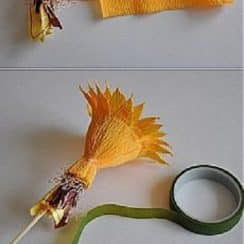 Aprende como hacer flores de papel pinocho o crepe
