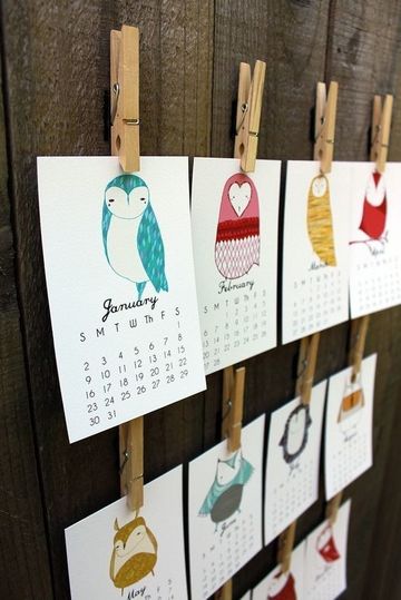 calendarios creativos para niños por mes