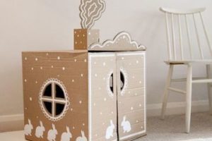 cajas de carton decoradas para niños casa