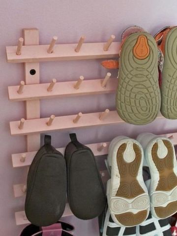 estantes para zapatos de madera para espacios pequeños