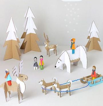 como hacer muñecos de carton para navidad