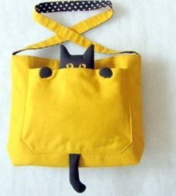 bolsos de tela para niñas de gato escondido