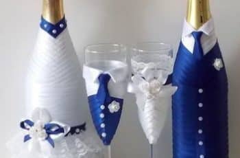 Diseños  creativos de botellas decoradas para matrimonio