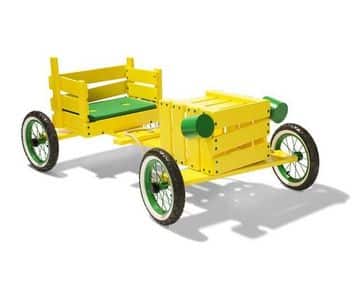 carros de reciclaje para niños con madera