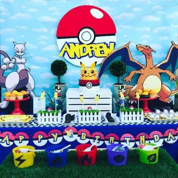 decoracion de pokemon para cumpleaños facil