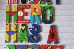 letras de madera infantiles de super heroes