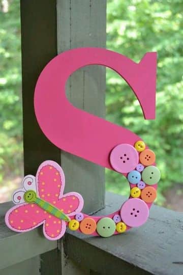 letras de madera infantiles decoradas para niñas