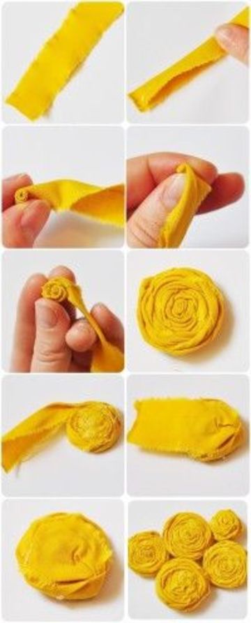 como se hacen flores de tela pequeñas