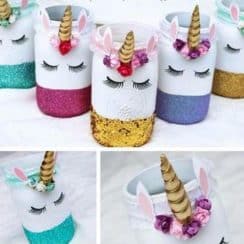 Frascos decorados de unicornio ideales para tu decoración