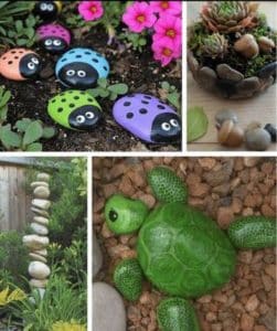 Piedras para decorar jardines de distintas formas y colores