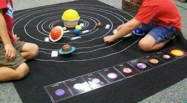 como hacer sistema planetario para niños