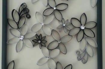 3 creativos diseños de  flores con rollos de papel