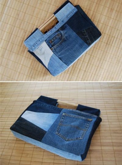 bolsos de jean reciclados patrón bolsillos
