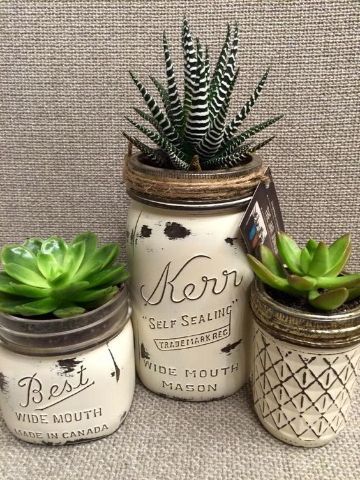 frascos de mermelada decorados con cactus