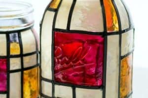 manualidades con frascos de vidrio en mosaic
