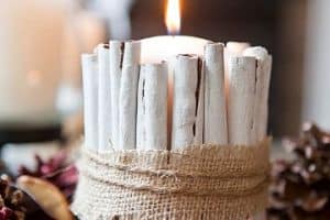 velas decoradas para navidad con madera