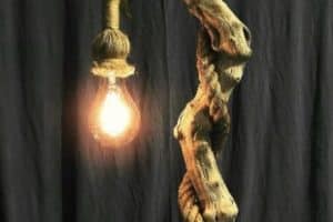 lamparas hechas con sogas y madera