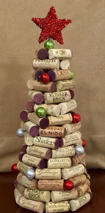 manualidades con corchos de vino para navidad