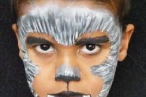 caras de halloween pintadas de hombre lobo