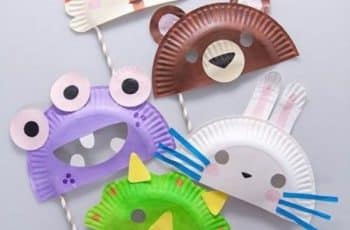 4 diferentes manualidades con platos de plastico para niños