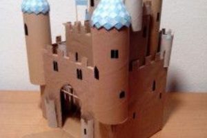 como hacer un castillo con rollos de papel