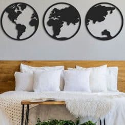 3 hermosos diseños de mapas de madera para pared