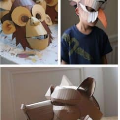 2 mascaras hechas con papel