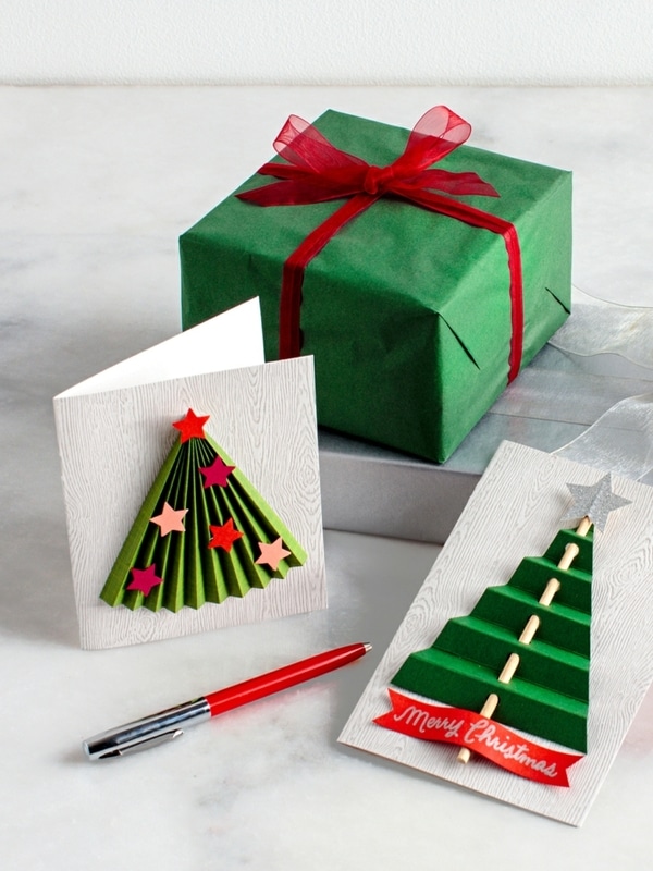 tarjetas de navidad hechas a mano paso a paso