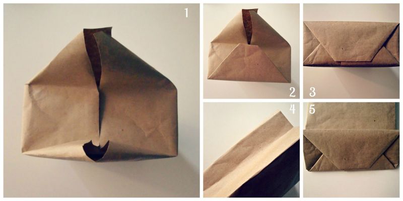 como hacer bolsas de papel kraft a dobles